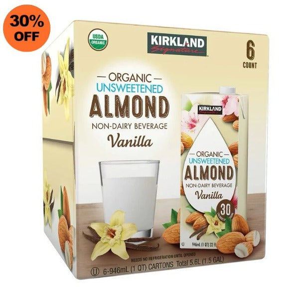 Kirkland Signature Organic Unsweetened Almond Milk Vanilla, 32 oz (BB: 30-06-2024)