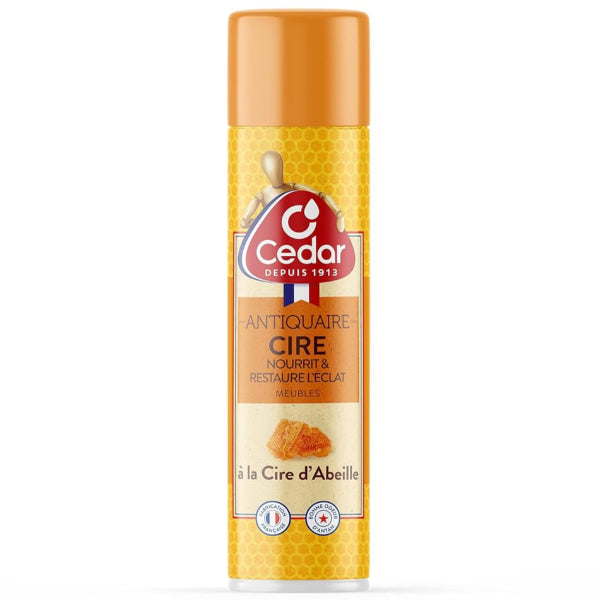 A nourishing cleaner infused with beeswax that gently cleans, polishes, and protects waxed wood surfaces