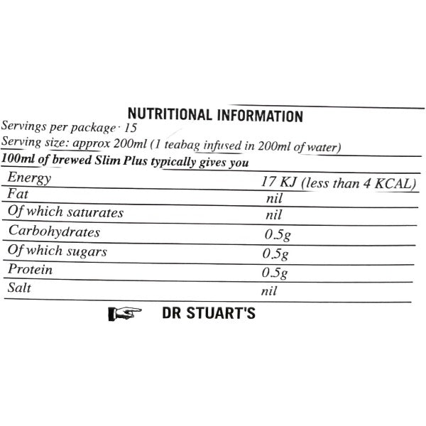 Dr Stuarts Slim Plus Tea DeCaffeine 15 bag