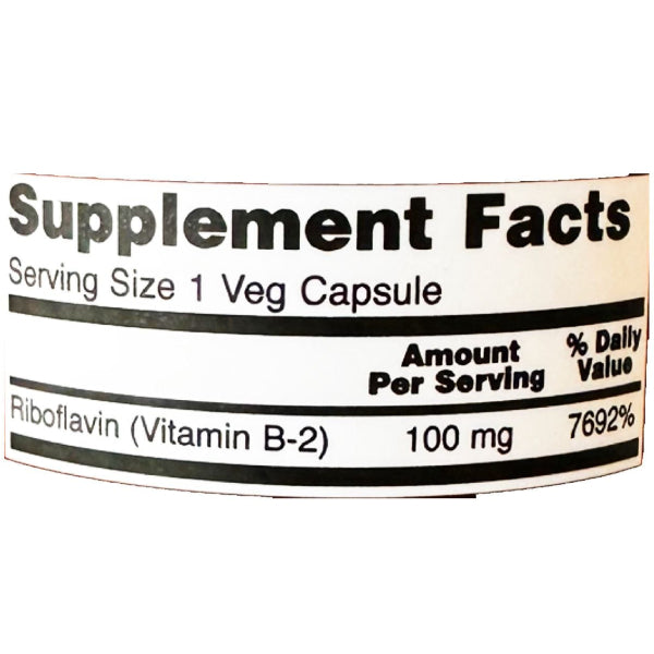 NOW Foods Vitamin B-2 (Riboflavin) 100 Capsules, 100 mg