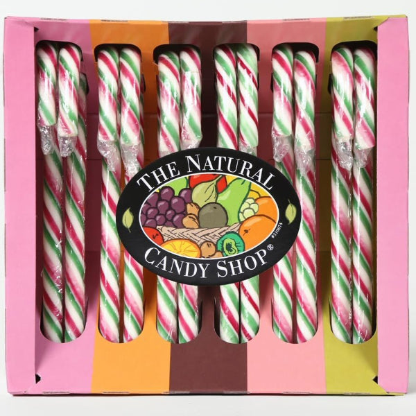 Naturally flavored candy canes from The Natural CandyShop, perfect for festive snacking.