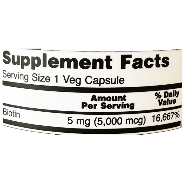 NOW Foods Biotin 5000 MCG 120 Veg Capsules