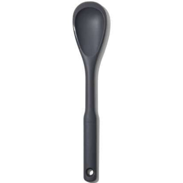 Heat-resistant silicone cooking spoon with a comfy Good Grips handle, perfect for stirring and serving.