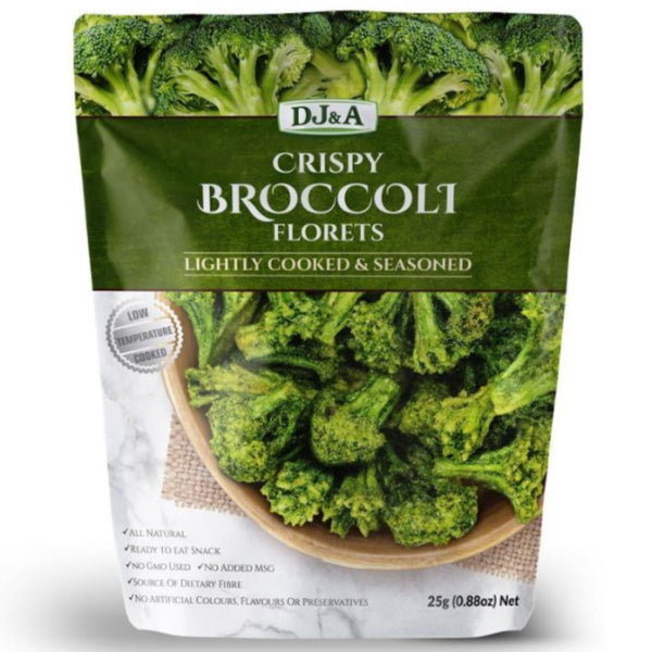 Savory, air-dried broccoli snacks with a satisfying crunch.