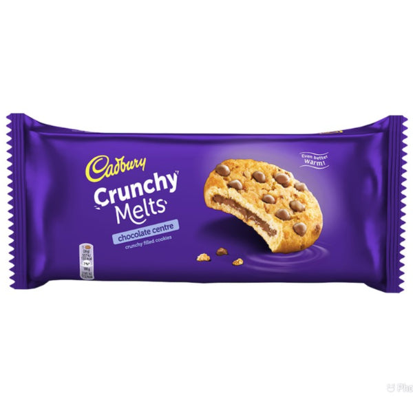 A delectable combination of crunchy chocolate chip cookies with a soft, melty chocolate center