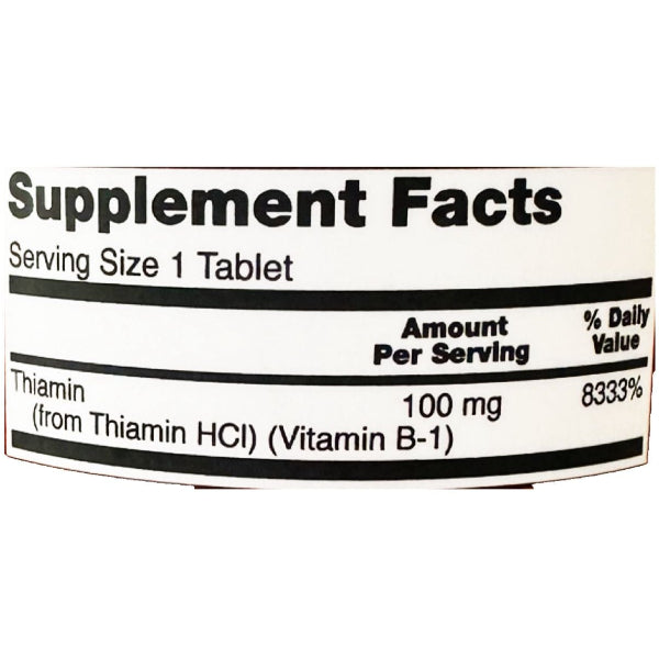NOW Foods Vitamin B-1 (Thiamine) 100 Tablets, 100 mg