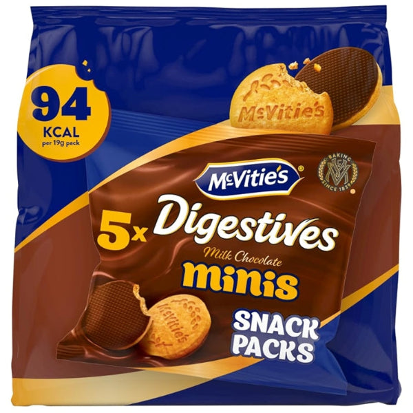 Mini McVitie’s Digestives with milk chocolate, perfect for on-the-go snacking