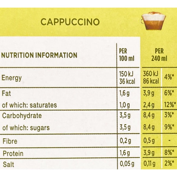 Nescafe Dolce Gusto Cappuccino x16 Capsules, 186.4 g