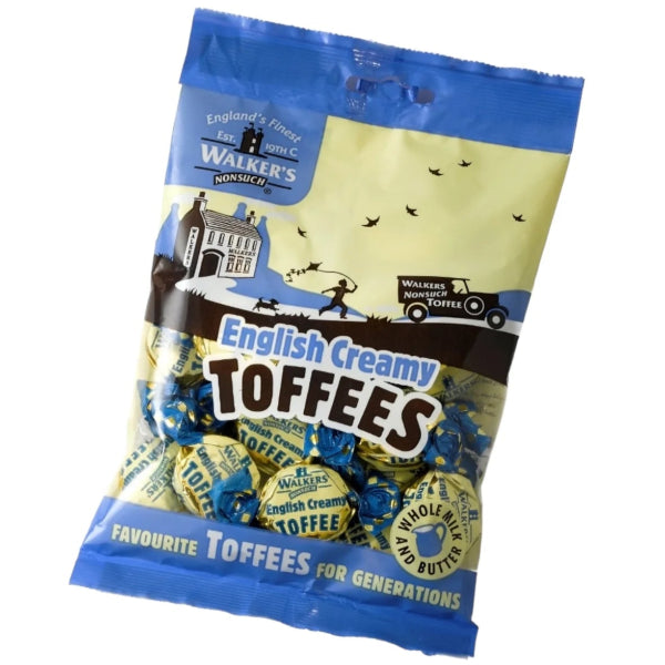 Smooth, buttery toffees made with whole milk and butter, individually wrapped for a classic British treat.