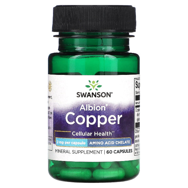 A high‑quality dietary supplement featuring 2 mg of copper per vegetarian capsule