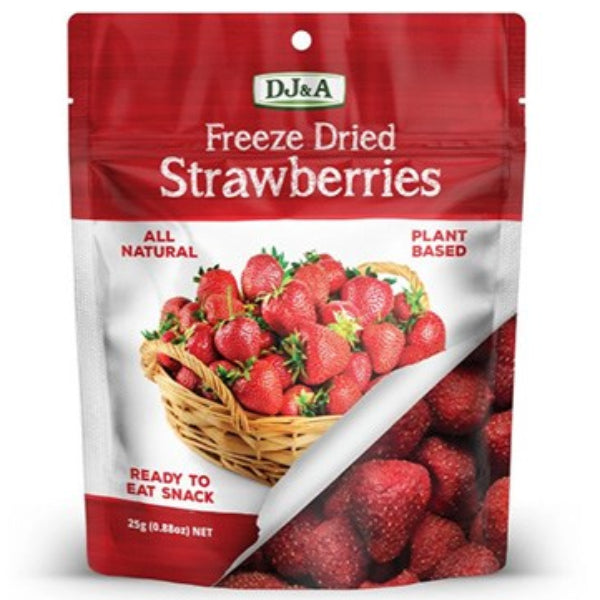 DJ&A Freeze-Dried Strawberries, perfect for snacking or adding a fruity crunch to your favorite dishes.