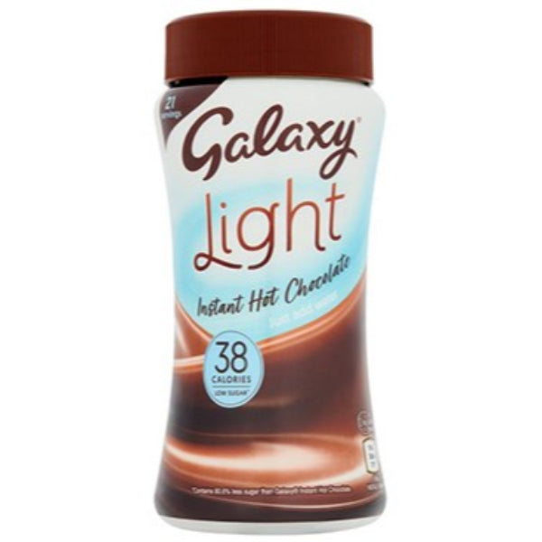 Lower-calorie hot chocolate mix that delivers the smooth, indulgent taste of Galaxy chocolate with less sugar