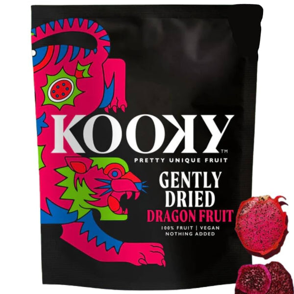 Kooky Gently Dried Dragon Fruit, a chewy and naturally sweet snack bursting with tropical goodness.