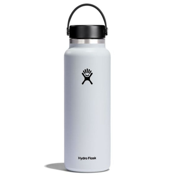 Hydro Flask Wide Mouth Bottle, White, 1183ml  insulated and durable.
