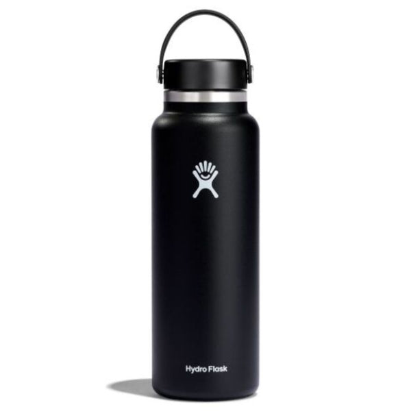 Hydro Flask Wide Mouth Bottle, Black, 1183ml insulated and durable.