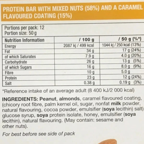 KIND Toasted Caramel 12g Plant Protein Bar (BB:30-04-2024)