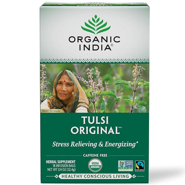 A classic tulsi herbal tea with a gentle, aromatic flavor, perfect for daily wellness and relaxation