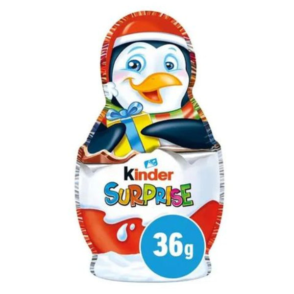 Festive milk chocolate figures with a creamy Kinder filling and a fun surprise inside, perfect for the holiday season.