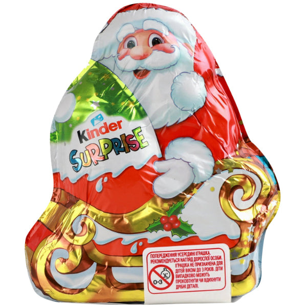 A festive milk chocolate snowman filled with Kinder’s creamy goodness and a fun toy surprise inside.