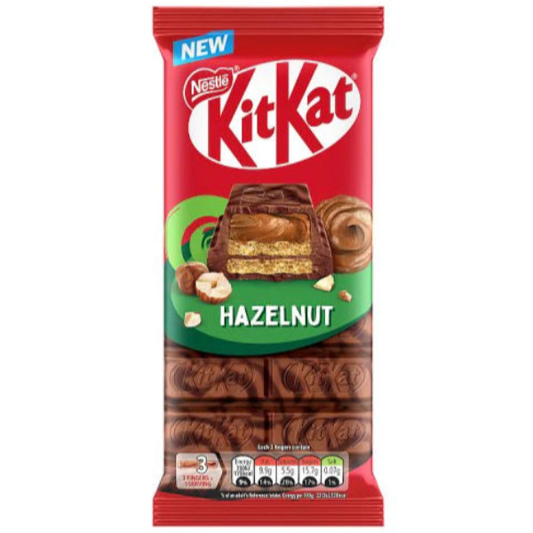 A blend of rich hazelnut‑flavored filling between crispy wafer fingers, enrobed in milk and dark chocolate