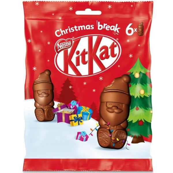 Festive bite-sized KitKat Santa chocolates in a handy sharing pouch.