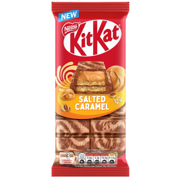 Combines crisp wafer fingers with a gooey salted caramel–flavored filling