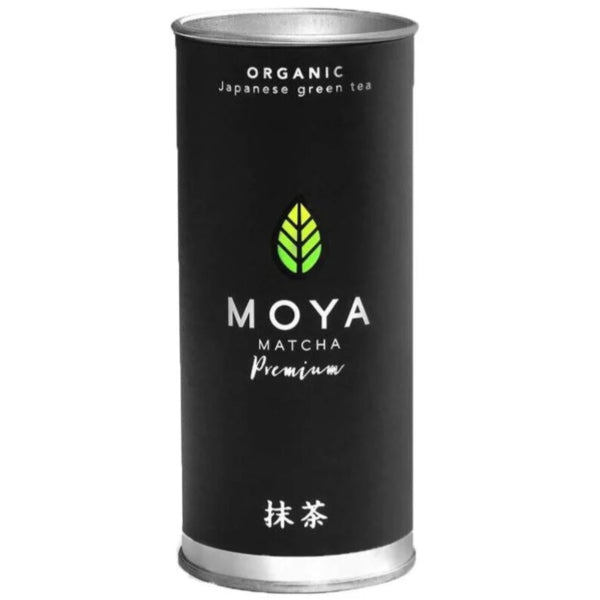 Ceremonial-grade organic matcha with a smooth, sweet flavor and vibrant green color.