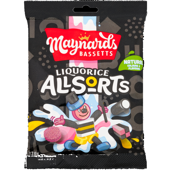 Classic Maynards Bassetts liquorice, a chewy sweet treat in a 130 g pack.