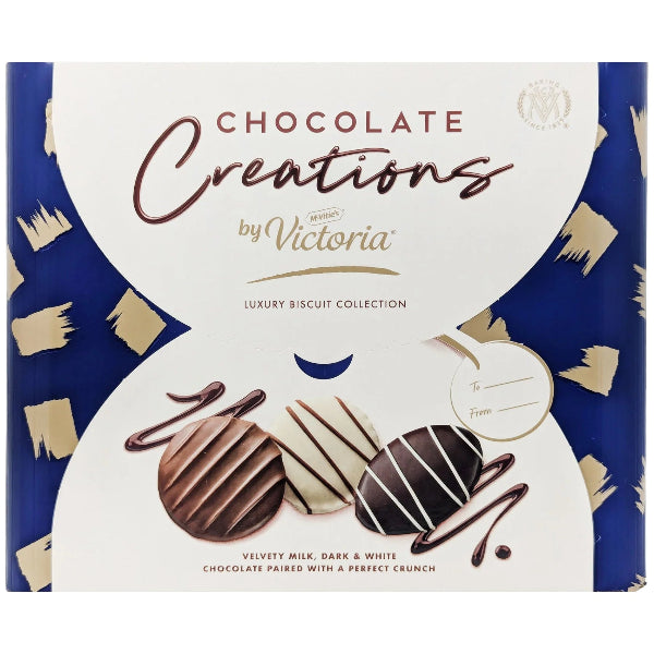 McVitie’s Victoria Chocolate Creations biscuits, combining buttery layers with rich chocolate for a sweet treat.