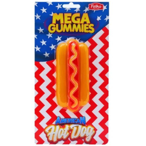 A sweet twist on a classic snack, shaped like a hotdog and packed with juicy fruity flavors for a fun, chewy treat.