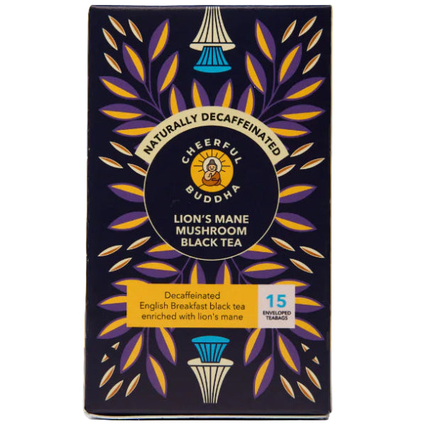 A gentle, caffeine-free black tea infused with Lion’s Mane mushroom to support focus and calm.