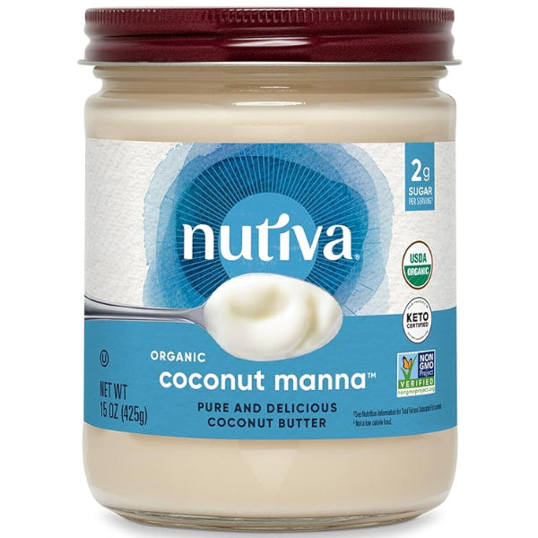 A rich, creamy spread made from pure organic coconut, perfect for smoothies, baking, or enjoying straight from the jar.