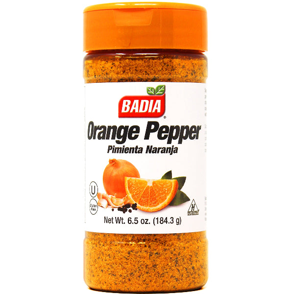 A zesty blend of orange, black pepper, and spices that adds bright citrusy heat to chicken, seafood, and veggies.