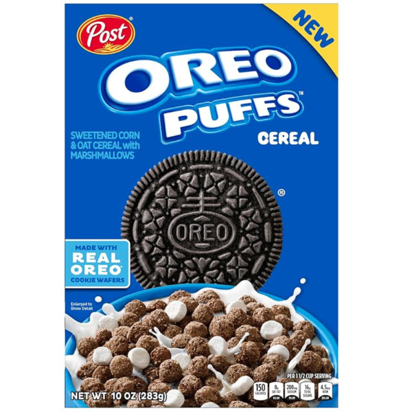 Brings the iconic cookies-and-cream flavor of Oreos into crunchy, chocolatey puffs