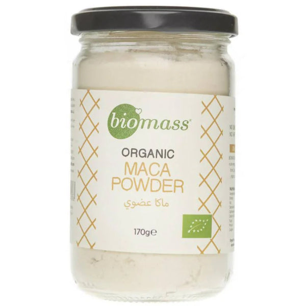 Nutrient-rich superfood powder made from organic maca root, known for supporting energy and vitality