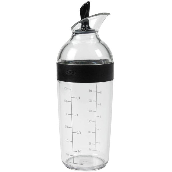 Mix, shake, and pour your favorite dressings with this handy, drip-free shaker in sleek black.