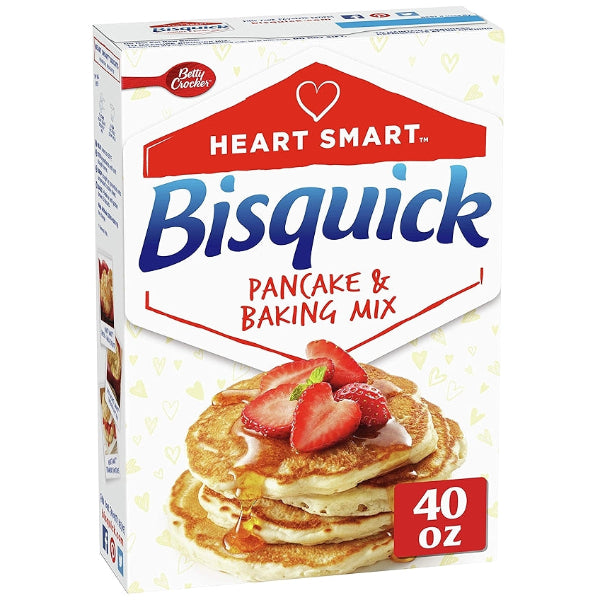 Versatile heart-smart baking mix with reduced fat, perfect for pancakes, biscuits, and more.