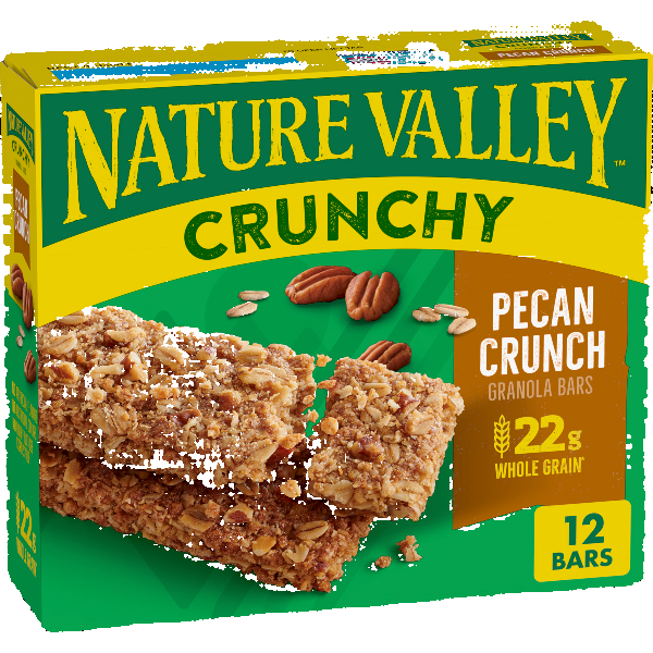 Crunchy granola bars with toasted pecans, perfect for a nutty, on-the-go snack.