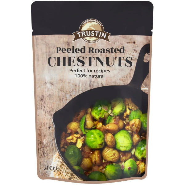 Ready-to-eat Trustin peeled roasted chestnuts, 200 g of tender, nutty goodness