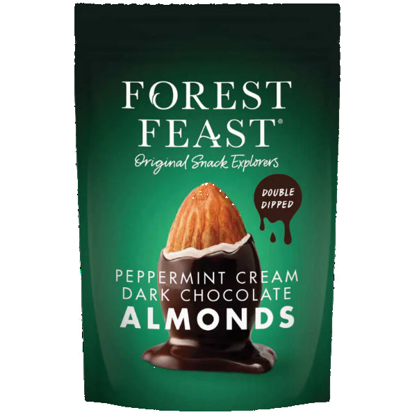 Blends crunchy almonds with smooth dark chocolate and a refreshing peppermint cream for a festive, indulgent treat.