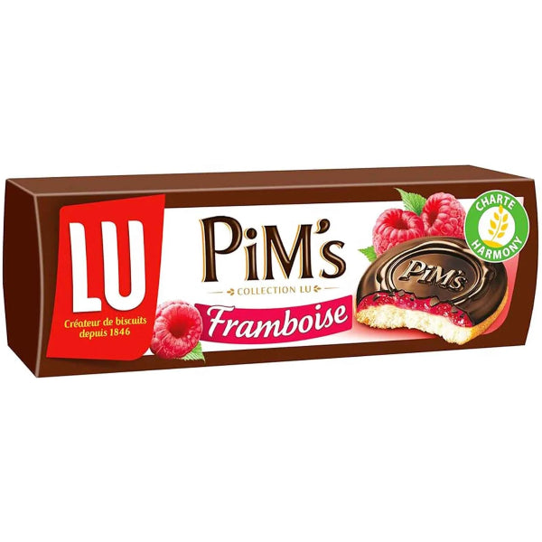 Soft sponge biscuits topped with tangy raspberry jelly and coated in smooth dark chocolate