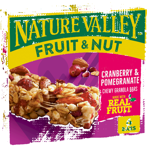 Nature Valley Chewy Trail Mix Bars Cranberry & Pomegranate blend tangy fruits, hearty nuts, and whole grains for a tasty, energizing snack on the go.