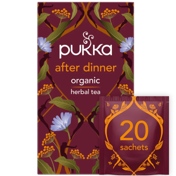 A soothing herbal blend of chicory, fennel, and aniseed crafted to support gentle digestion after meals.