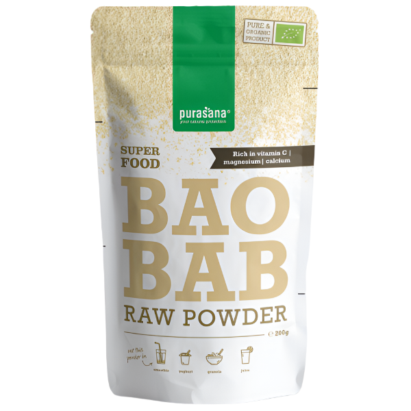Vitamin-packed 200 g organic baobab powder, perfect for boosting immunity and adding natural sweetness.