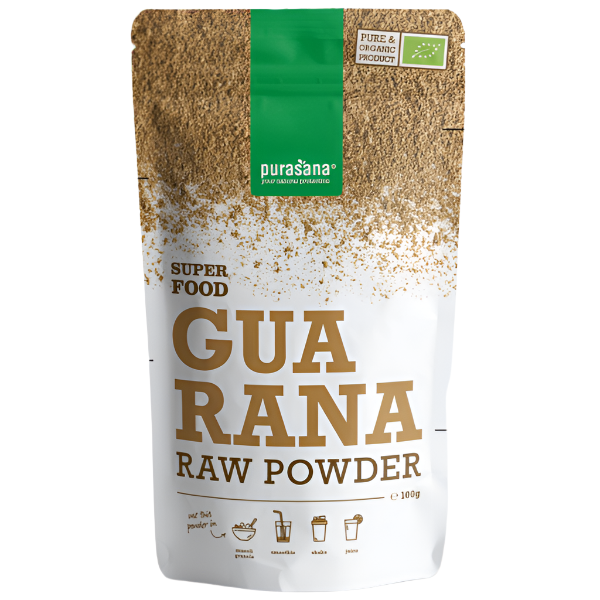 Natural 100 g organic guarana powder for a clean, plant-based energy boost.
