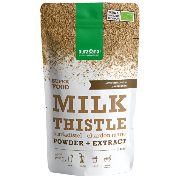 Detoxifying 100 g milk thistle powder, traditionally used to support liver health and digestion.