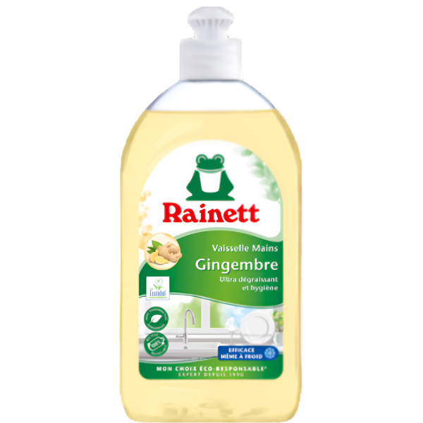 Energizing dishwashing liquid infused with natural ginger extract, cutting through grease