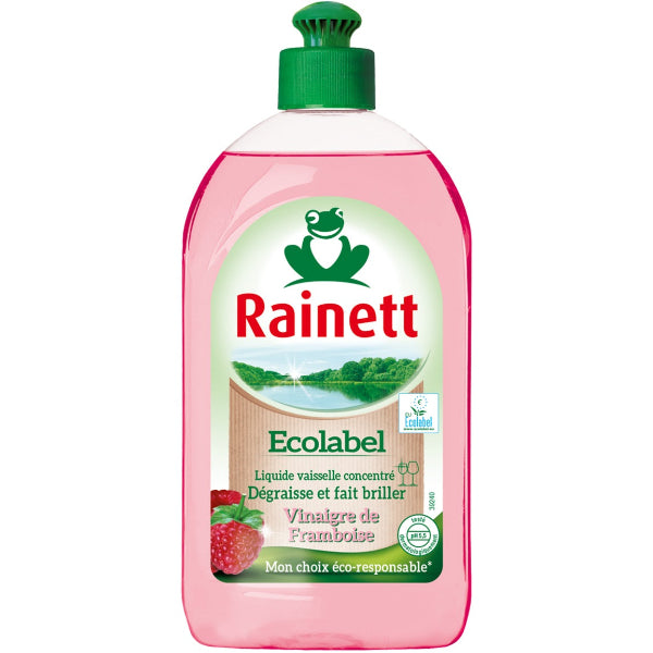 Effective grease-fighting dish soap with a refreshing raspberry scent, gently cleansing dishes