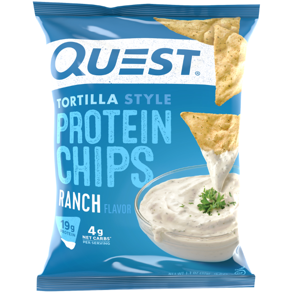 Quest Ranch Chips are crunchy, protein-packed chips with bold ranch flavor and low carb, perfect for a guilt-free snack.