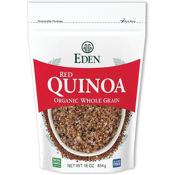 Nutty, protein-rich red quinoa, perfect for salads, bowls, side dishes, and nutritious meals.